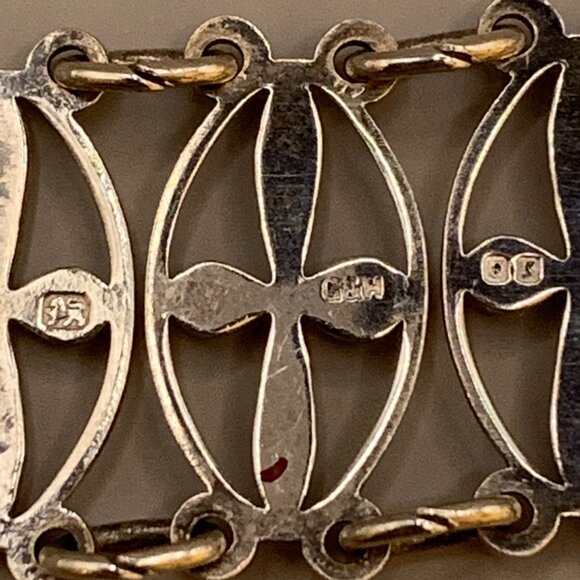 Vtg English Sterling Silver 925 Cross Link Bracelet Hallmarked J538 - Picture 12 of 12